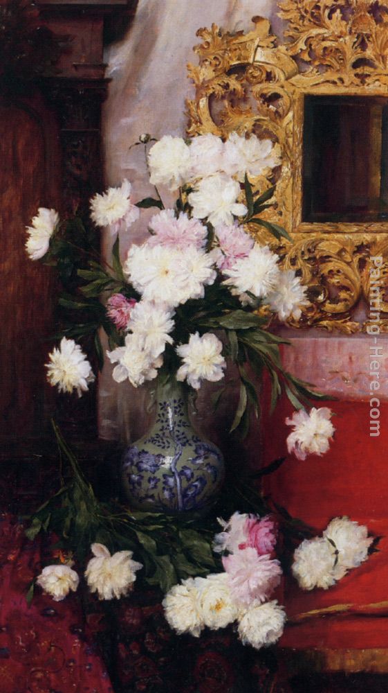 Vase de pivoines painting - Albert Aublet Vase de pivoines art painting